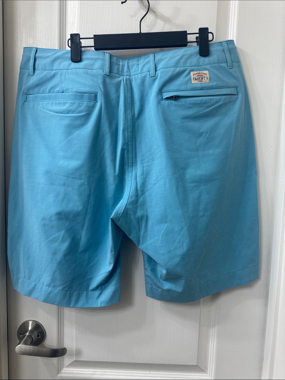 Faherty Turquoise Drawstring Hybrid Shorts - Picture 3 of 4